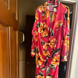 Pink Long Dress open chest and middle front split.